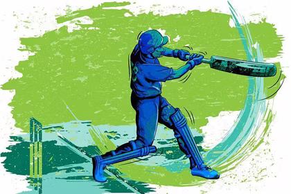 A creative image of Cricket Player