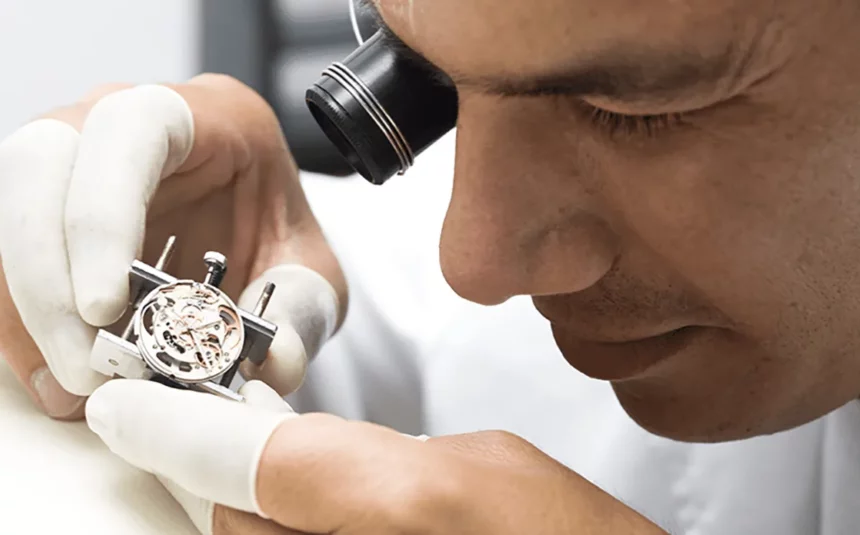 A Swiss watch maker working
