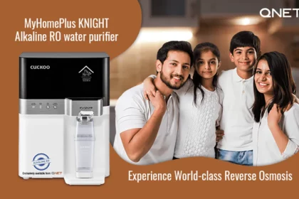 A happy family at home with MyHomePlus KNIGHT – Alkaline RO water purifier in the frame