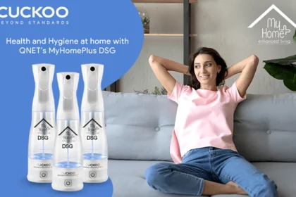 Stress free Indian woman relaxing on a sofa while maintaining health and hygiene at home with MyHomePlus DSG
