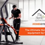 A young man using MyHomePlus HomeGym at his home.