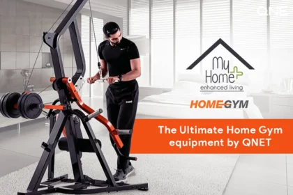 A young man using MyHomePlus HomeGym at his home.
