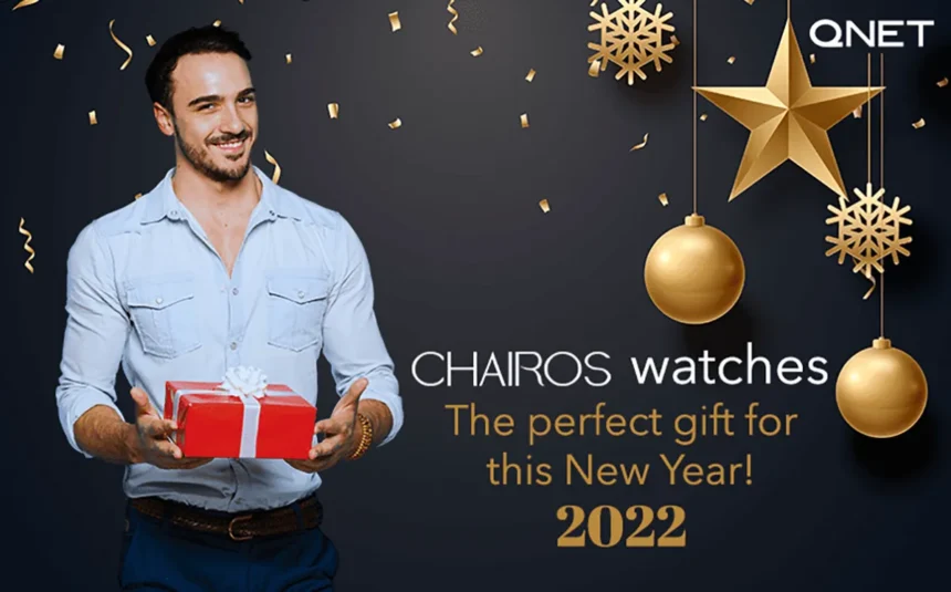 A-young-man-holding-a-gift-box-after-choosing-a-watch-from-New-Year-gift-ideas-from-CHAIROS
