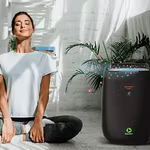 A young lady breathing fresh from SHARP Smart Air