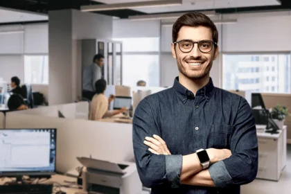 A young network marketer folding hands
