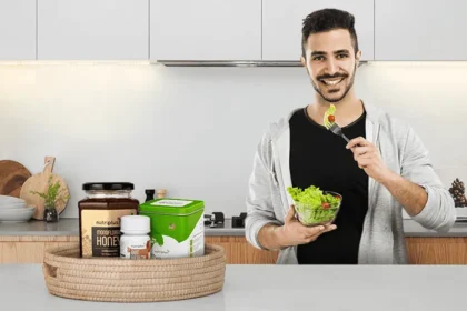 A healthy man using Nutriplus Products
