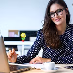 A business women with her laptop