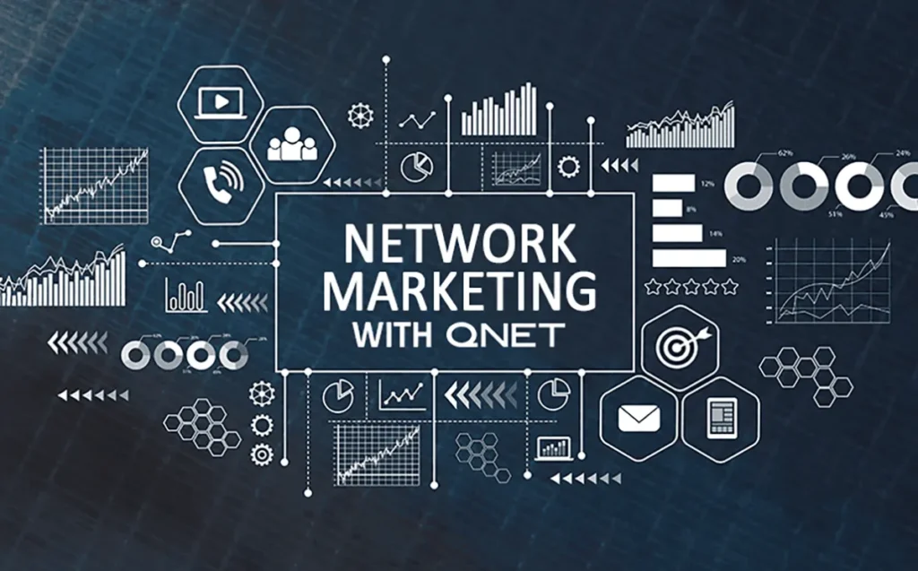 An illustration depicting different elements of network marketing