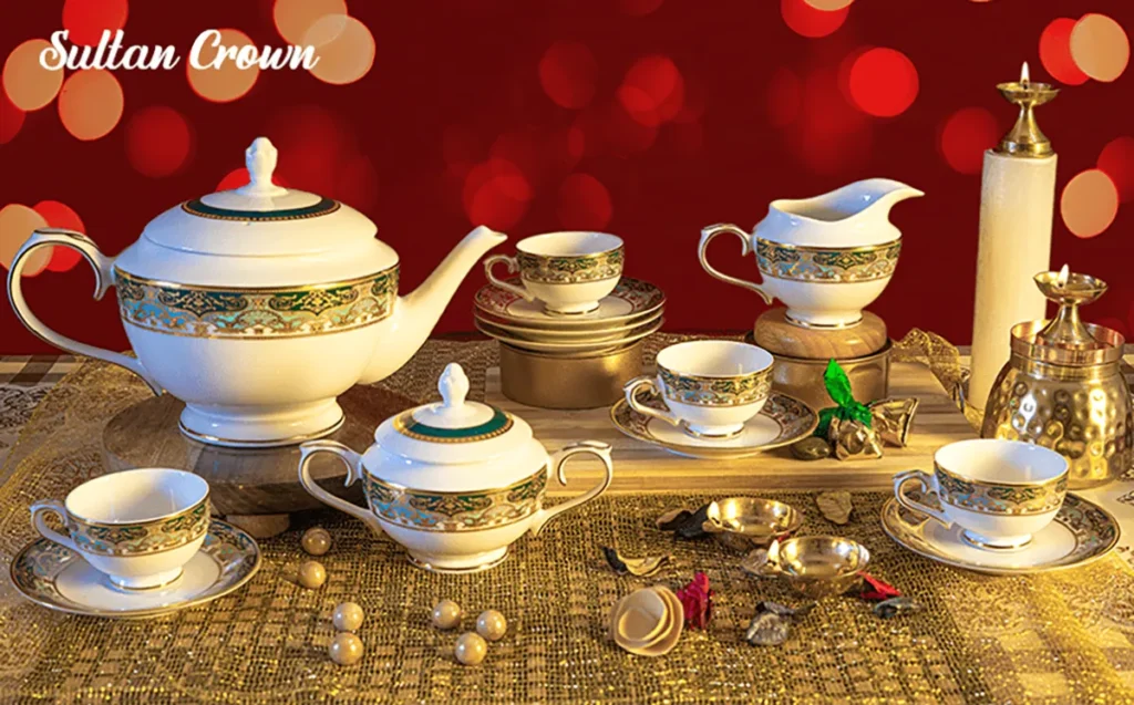 Featuring ORITSU Sultan Crown tea set by QNET India