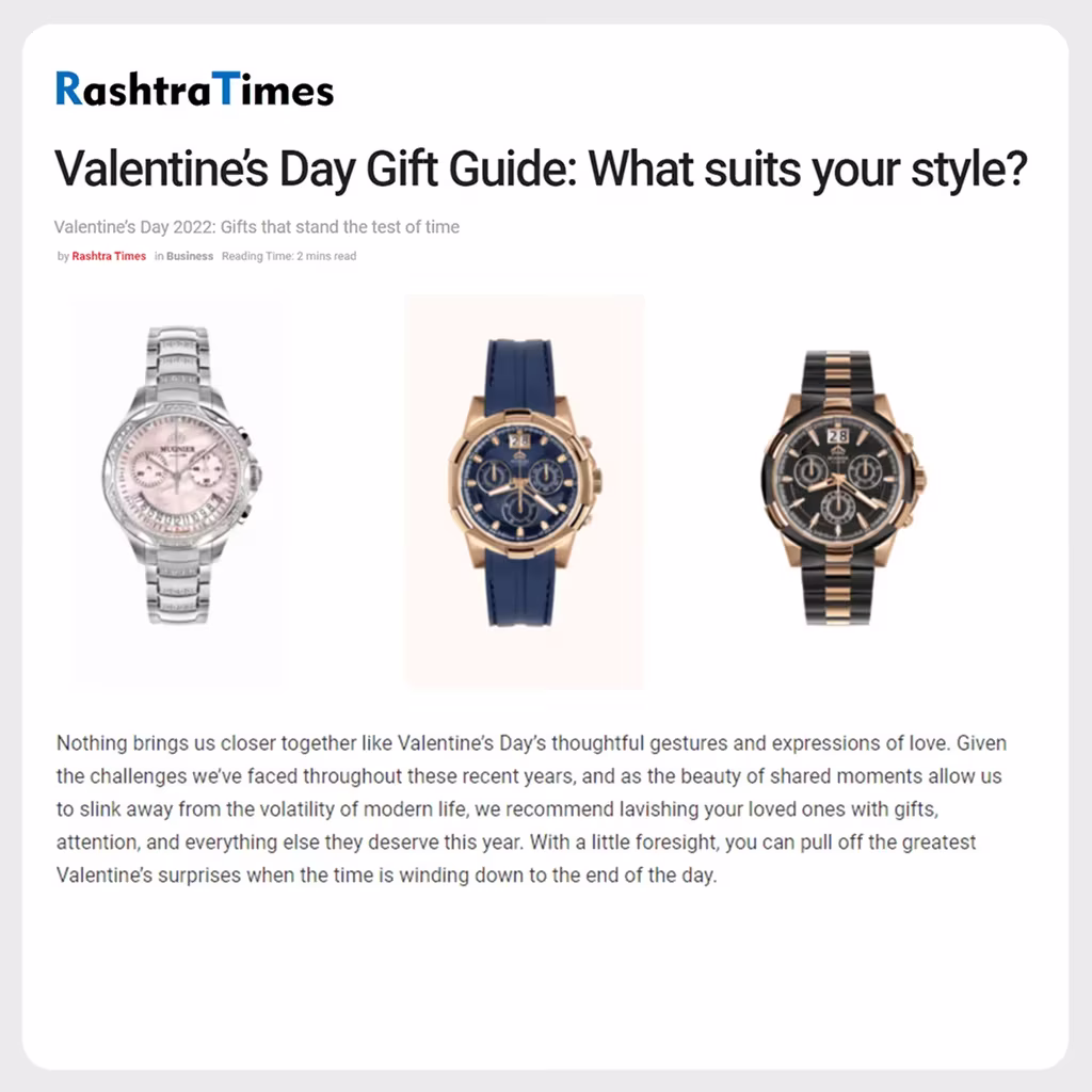 Mugnier watches in Rashtra Times