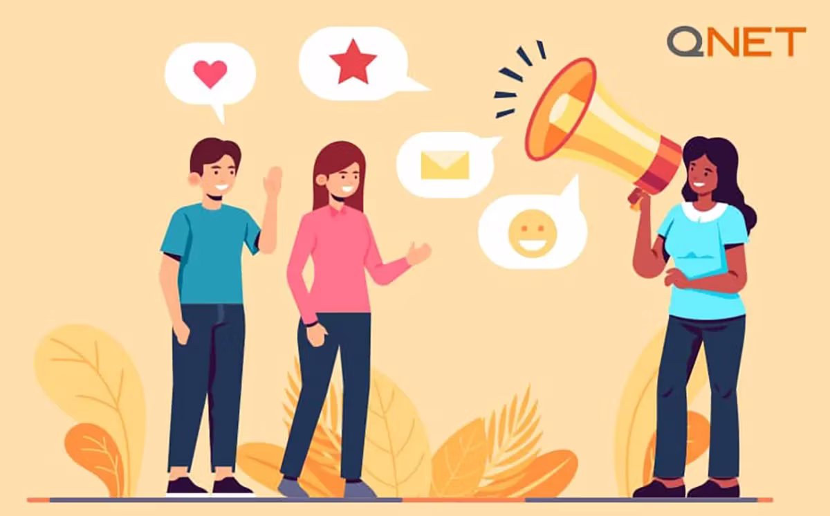 cartoon infographic stars and hearts qnet