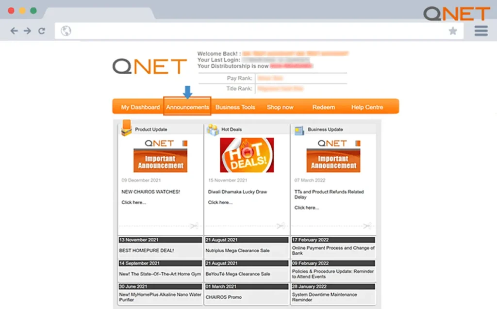 QNET Virtual Office - Announcements
