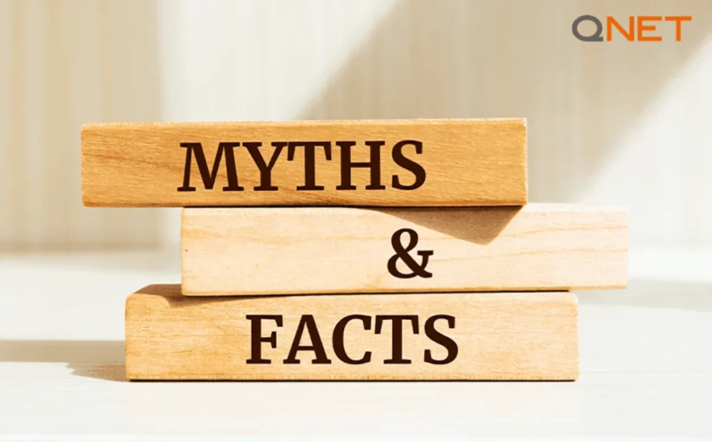 A signpost with "Myths" and "Facts" written over it
