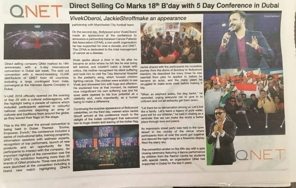 QNet's Birthday Celebrations in Leading Newspapers