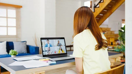 business woman using laptop