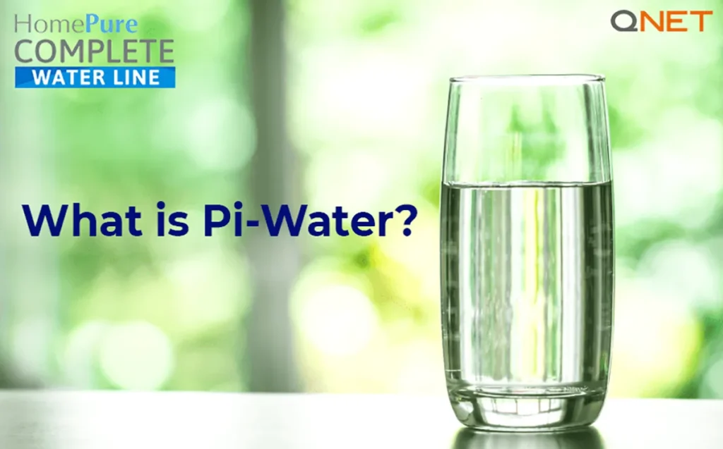 A glass of Pi-Water on a table