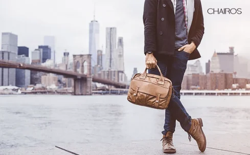 man in a suit walking outsite