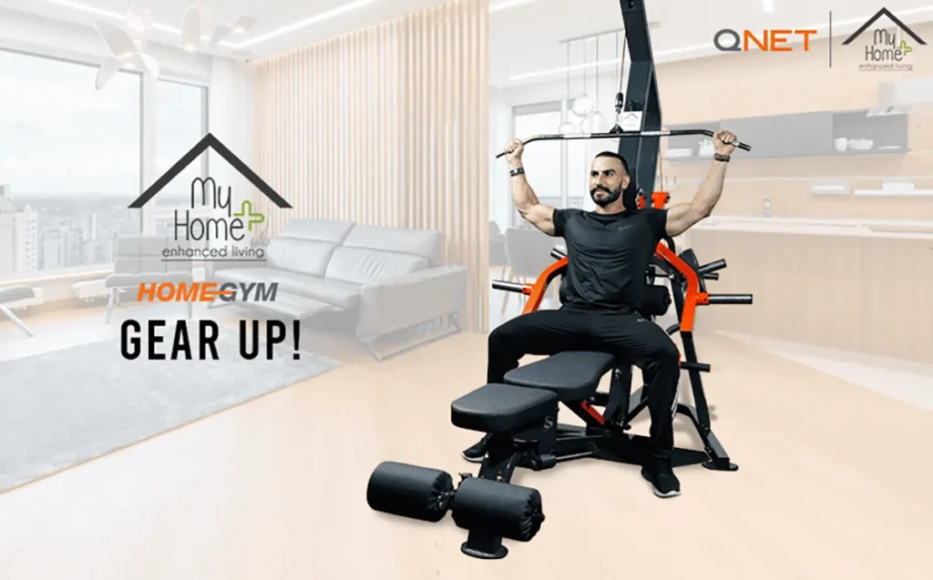 A young man working out on MyHomePlus HomeGym