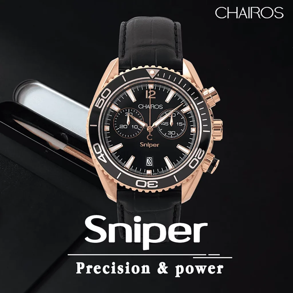 CHAIROS Sniper watch with a precision pen in the background.