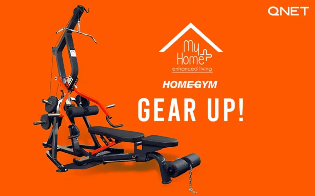 Isolated image of MyHomePlus HomeGym, the ultimate home gym equipment by QNET