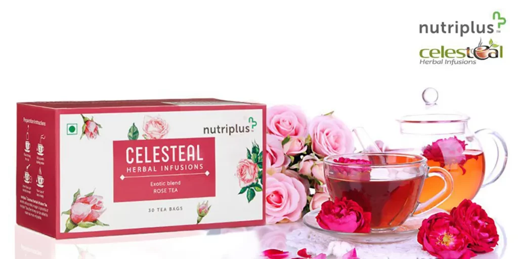 You can calm your senses and elevate your mood to a better place with the Nutriplus Celesteal Rose Tea blend.