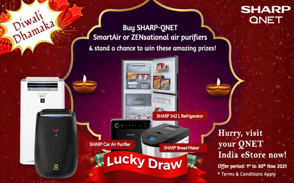 QNET's Diwali Dhamaka Lucky draw featuring SHARP products