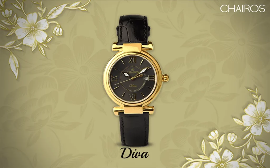 CHAIROS Diva watch with a floral background