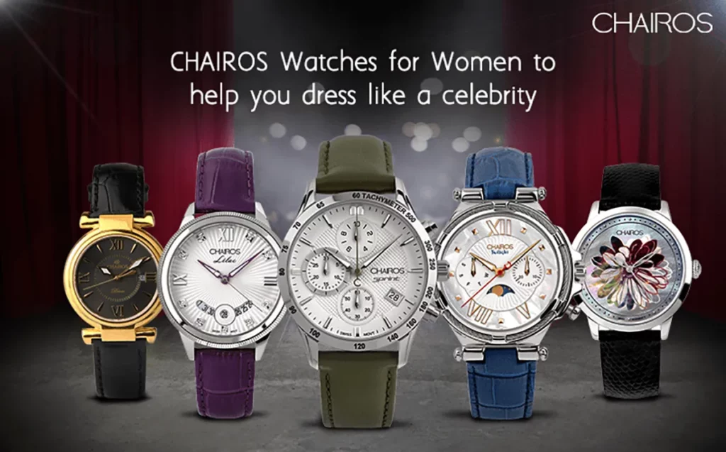 CHAIROS Watches for women unveiled on the stage with red curtains