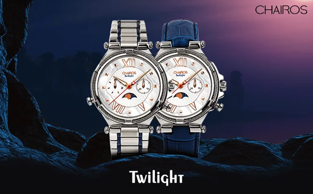CHAIROS Twilight watch with a rocky mountain background