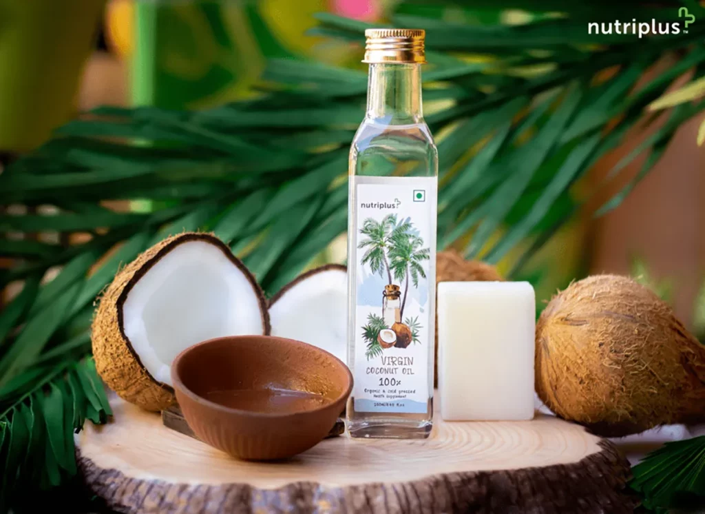 Cold pressed withoyt further processing, get Nutriplus Virgin Coconut Oil made from the finest coconuts of Kerala