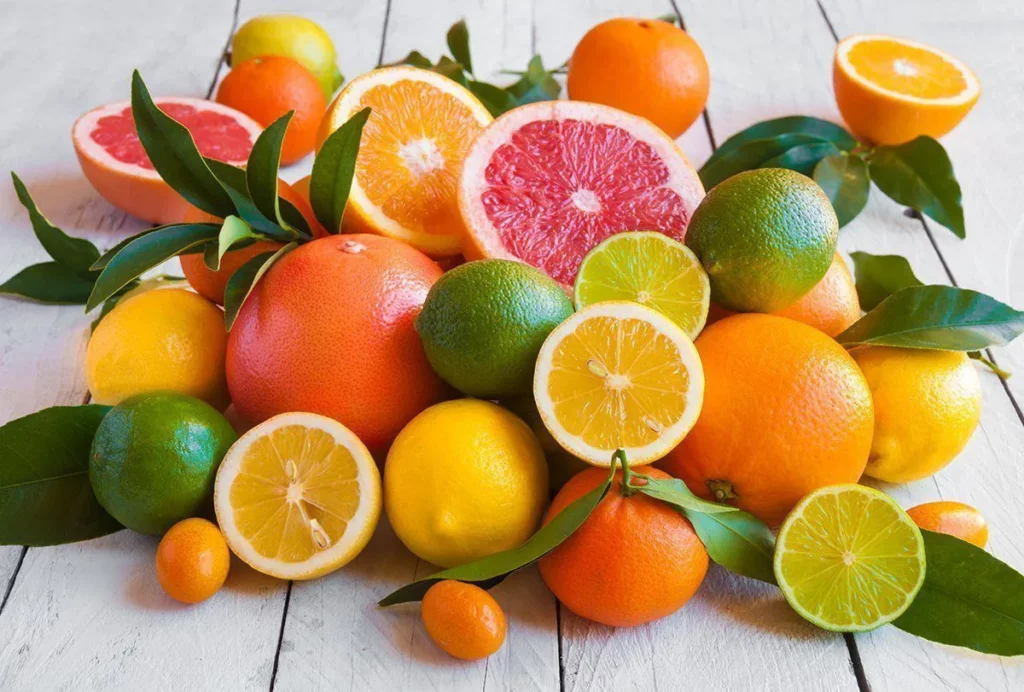 Immunity-boosting foods: a bunch of citrus rich fruits 