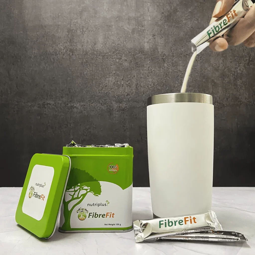 Nutriplus FibreFit being mixed with water