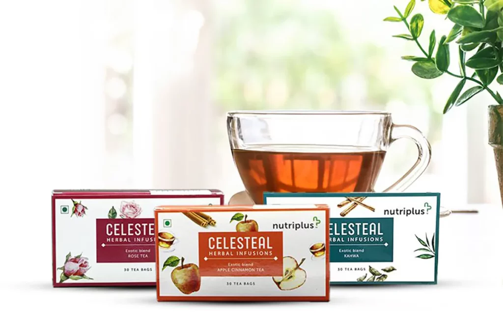 Nutriplus Celesteal tea-Kahwa tea, rose tea, apple cinnamon tea