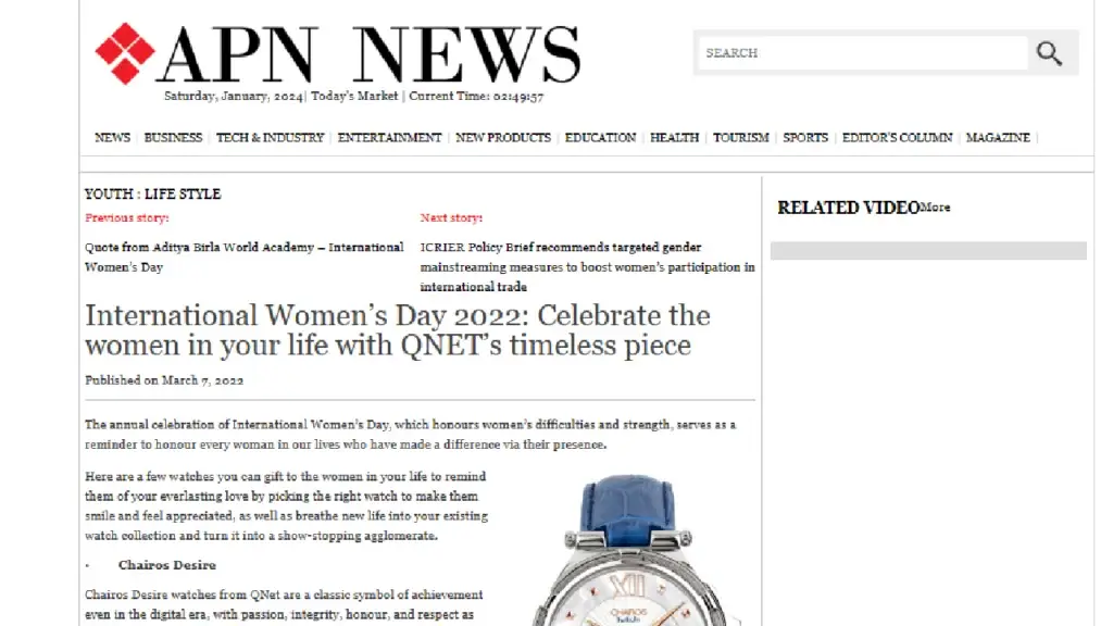 QNET features on the occasion of International Women’s Day on APN News