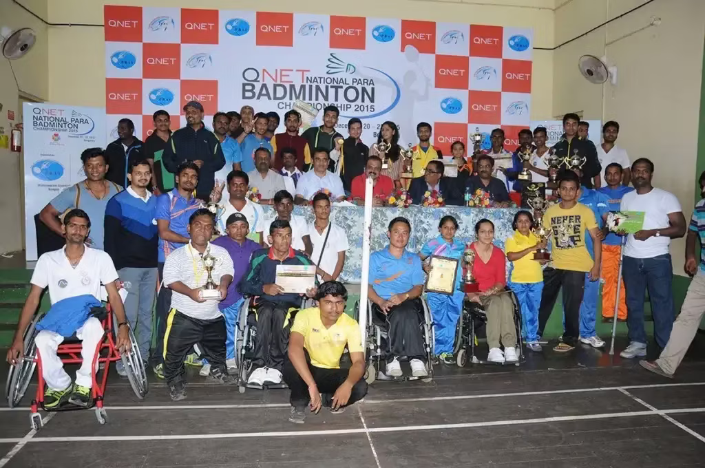National Para Badminton Championship by QNET India participants and winners and para badminton 2015