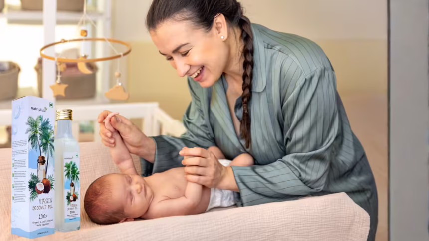 Natural baby care product for gentle skin and hair nourishment with safe, mild ingredients